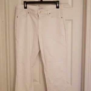 LOFT Curvy Skinny white jeans